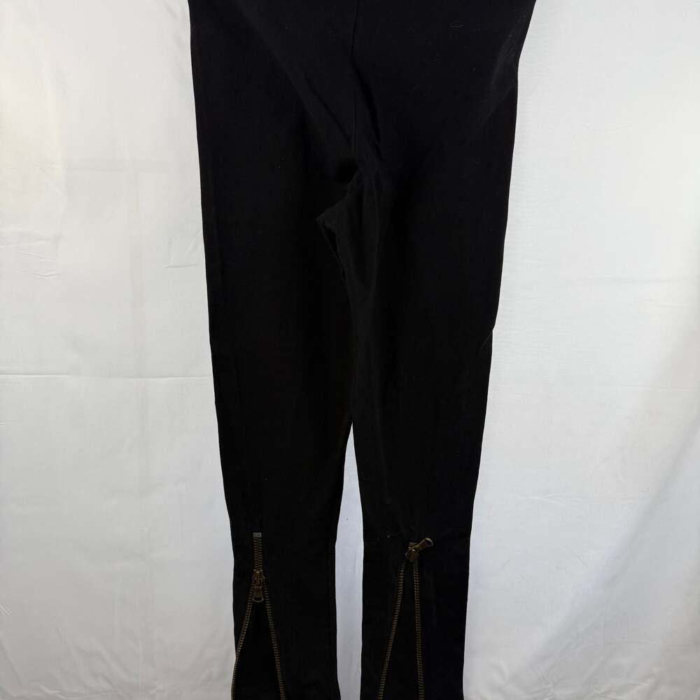 Hot Sox Women's Black Cotton Blend Ankle Zip Skinny Leggings size B , Rave , Cyb